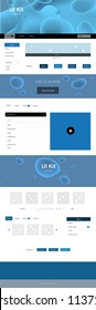 Light BLUE vector web ui kit with lamp shapes. Elegant bright illustration with gradient  in memphis style. Simple colorful design for websites.