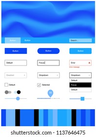 Light BLUE vector web ui kit with lamp shapes. Colorful abstract illustration with gradient lines. This sample is for your landing page.