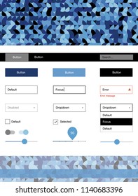 Light BLUE vector web ui kit with spheres. Modern Style guide with colorful gradient circles in its header. This sample is for your website.
