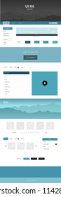 Light BLUE vector web ui kit with mountains. Decorative ui kit design in abstract style with colorful rocks. Beautiful layout for websites, landing pages.