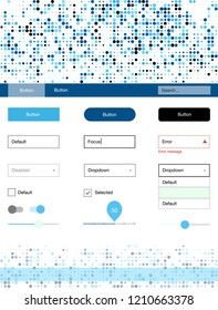 Light BLUE vector web ui kit with spheres. Decorative ui kit design in abstract style with colorful dots. Beautiful layout for websites, landing pages.
