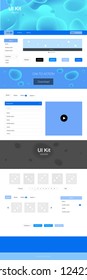 Light BLUE vector web ui kit with lamp shapes. Elegant bright illustration with gradient  in memphis style. This template you can use for landing pages.