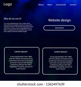 Light BLUE vector web ui kit with nebula stars. Colorful ui/ux kit with header consisted of clouds & stars. This sample is for your website.