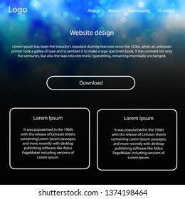 Light BLUE vector web ui kit with nebula stars. Colorful Style guide with stars on abstract background. This template you can use for websites.