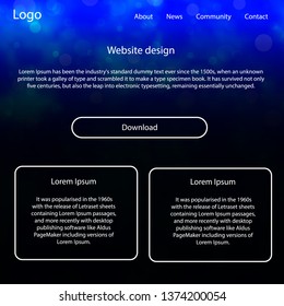 Light BLUE vector web ui kit with nebula stars. Colorful Style guide with stars on abstract background. Modern template for your landing page.