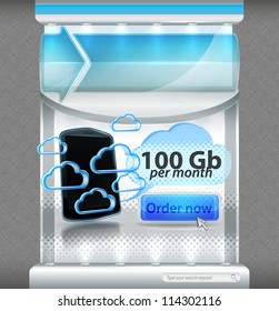 Light blue vector website promo template copyspace eps10 layout