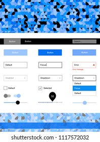 Light BLUE vector wireframe kit with dots. Colorful Style guide with circles on abstract background. Modern template for your landing page.
