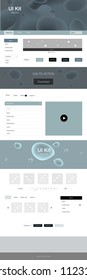 Light BLUE vector wireframe kit with abstract circles. Shining curly illustration in marble style with gradient. This sample is for your landing page.