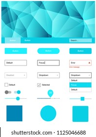 Light BLUE vector wireframe kit with crystals. Modern Style guide in polygonal style with triangles. This sample is for your website.