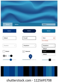 Light BLUE vector wireframe kit with abstract circles. Colorful abstract illustration with gradient lines. Modern template for your landing page.