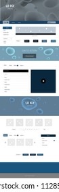 Light BLUE vector wireframe kit with abstract circles. Modern gradient abstract illustration with bandy lines. Modern template for your landing page.