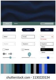 Light BLUE vector wireframe kit with abstract circles. Shining curly illustration in marble style with gradient. Beautiful layout for websites, landing pages.