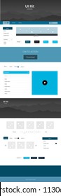Light BLUE vector wireframe kit with nature. Decorative ui kit design in abstract style with colorful rocks. Simple colorful design for tourist websites.