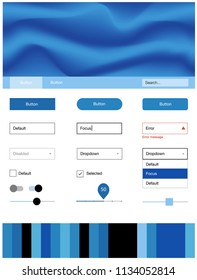 Light BLUE vector wireframe kit with abstract circles. Creative illustration in halftone marble style with gradient. Simple colorful design for websites.