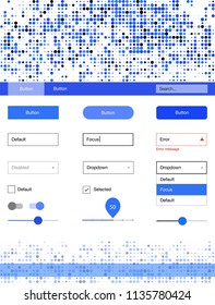 Light BLUE vector wireframe kit with dots. Colorful Style guide with circles on abstract background. Simple colorful design for websites.