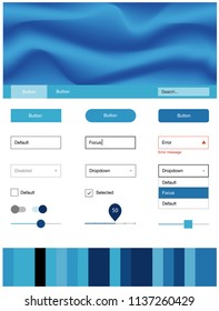Light BLUE vector wireframe kit with abstract circles. Elegant bright illustration with gradient  in memphis style. This sample is for your website.