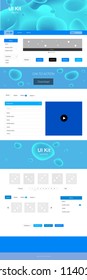 Light BLUE vector wireframe kit with abstract circles. Shining curly illustration in marble style with gradient. Beautiful layout for websites, landing pages.