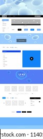 Light BLUE vector wireframe kit with abstract circles. Colorful illustration in abstract memphis style with gradient. Beautiful layout for websites, landing pages.