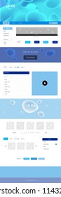 Light BLUE vector wireframe kit with abstract circles. Shining curly illustration in marble style with gradient. This template you can use for landing pages.