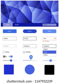 Light BLUE vector wireframe kit with crystals. Colorful Style guide with triangles on abstract background. This sample is for your website.