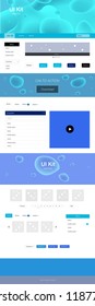 Light BLUE vector wireframe kit with abstract circles. Elegant bright illustration with gradient  in memphis style. Modern template for your landing page.