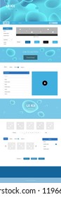 Light BLUE vector wireframe kit with abstract circles. Colorful illustration in abstract memphis style with gradient. Beautiful layout for websites, landing pages.