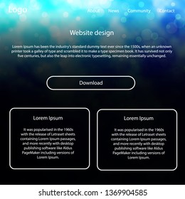 Light BLUE vector wireframe kit with galaxy stars. Decorative ui kit design in abstract style with colorful sky. This template you can use for landing pages.
