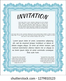 Light blue Vintage invitation. Complex background. Good design. Vector illustration. 