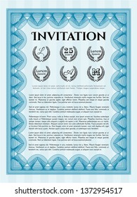 Light blue Vintage invitation. With quality background. Beauty design. Customizable, Easy to edit and change colors. 