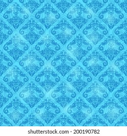 Light Blue Vintage Seamless Pattern. Wallpaper illustration. Vector