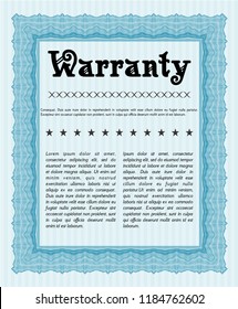 Light blue Vintage Warranty template. Customizable, Easy to edit and change colors. With quality background. Excellent design. 