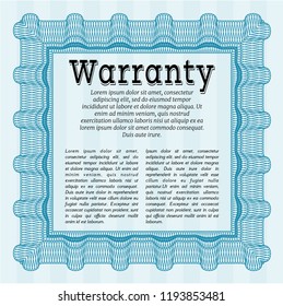 Light blue Vintage Warranty template. With complex background. Customizable, Easy to edit and change colors. Superior design. 