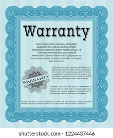 Light blue Vintage Warranty template. Money style design. With quality background. Customizable, Easy to edit and change colors. 