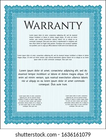 Light blue Vintage Warranty template. Beauty design. Detailed. With complex background. 