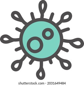 Light blue virus, illustration, vector, on a white background.
