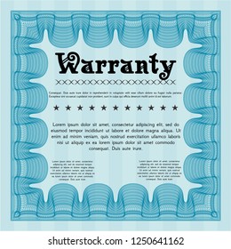 Light blue Warranty. With background. Lovely design. Customizable, Easy to edit and change colors. 