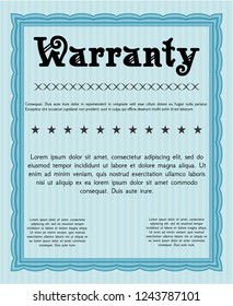 Light blue Warranty Certificate template. With background. Beauty design. Customizable, Easy to edit and change colors. 