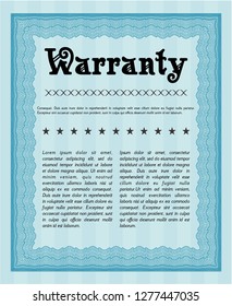 Light blue Warranty. Complex background. Detailed. Money Pattern. 