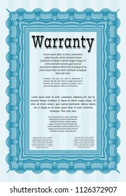 Light blue Warranty. Customizable, Easy to edit and change colors. Printer friendly. Lovely design. 