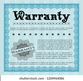 Light blue Warranty. Money Pattern design. With complex background. Vector illustration. 