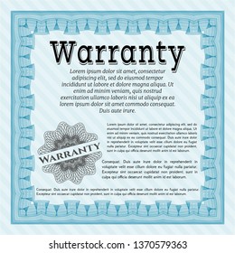 Light blue Warranty. With quality background. Vector illustration. Money design. 