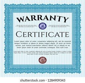 Light blue Warranty template. Beauty design. Customizable, Easy to edit and change colors. With quality background. 