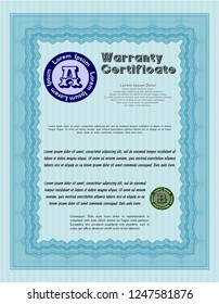 Light blue Warranty template. Customizable, Easy to edit and change colors. Printer friendly. Excellent design. 