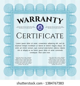 Light blue Warranty template. Customizable, Easy to edit and change colors. With background. Beauty design. 