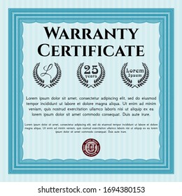 Light blue Warranty template. Customizable, Easy to edit and change colors. With quality background. Sophisticated design. 