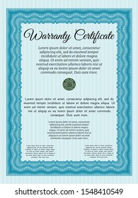 Light blue Warranty template. Easy to print. Customizable, Easy to edit and change colors. Beauty design. 