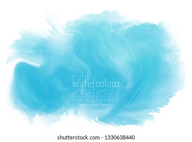 light blue water color textured background. abstract cyan alcohol ink on white paper. fluid soft watercolor splash. eps 8