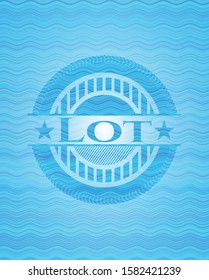 Lot light blue water wave emblem background. Vector Illustration. Detailed.