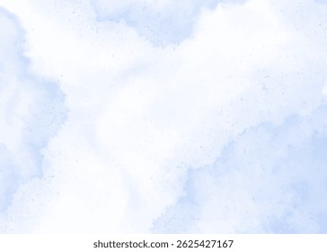 Light blue watercolor abstract background texture, cloudy sky illustration