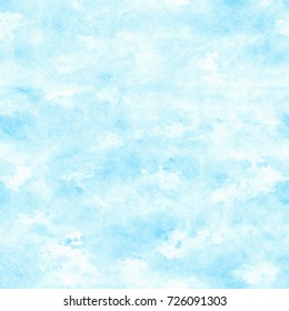 Light blue watercolor background.